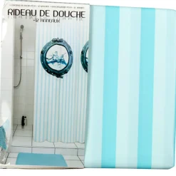 Sale Gifi Rideau de douche bleu