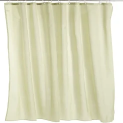Gifi Rideau de douche effet lin 180x200cm polyester vert amande