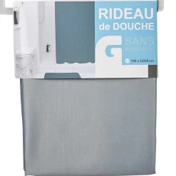 Clearance Gifi Rideau de douche gris clair sans anneaux