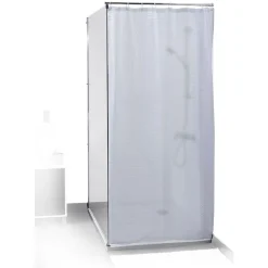 Best Gifi Rideau de douche motif carré blanc opaque 180xH200cm