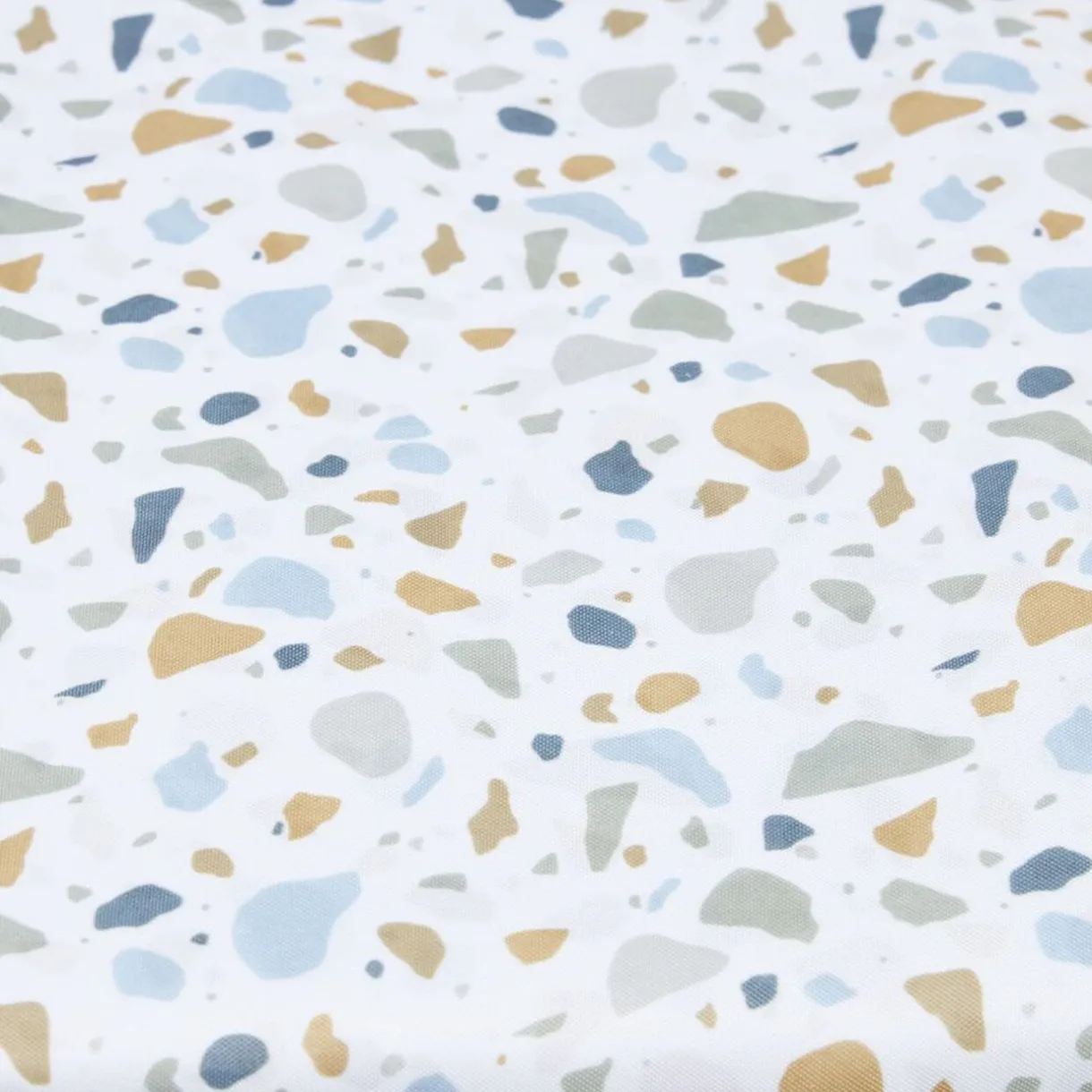 Clearance Gifi Rideau de douche motif terrazzo effet granit blanc et bleu 180xH200cm