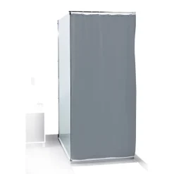 Gifi Rideau de douche uni gris 180x200cm