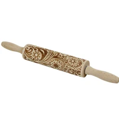 Rouleau à pâtisserie imprimé bois décor flocon de neige et vague^Gifi Sale