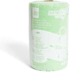Nettoyage Et Entretien|Gifi Rouleau de 50 chiffons en microfibre vert