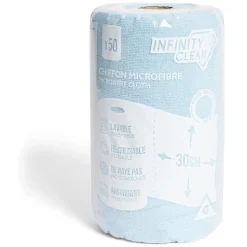 Nettoyage Et Entretien|Gifi Rouleau de 50 chiffons en microfibre bleu