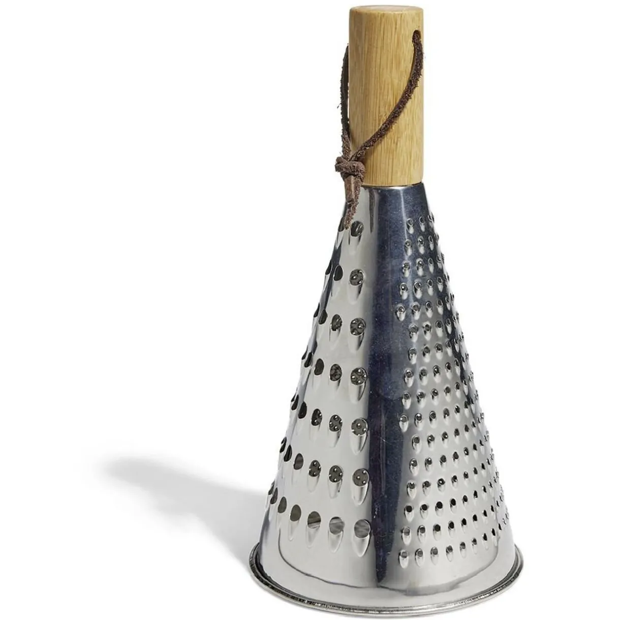 Râpe conique multifonction inox gris et manche bambou^Gifi Best