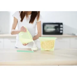 Sac de conservation alimentaire silicone réutilisable 1L x2^Gifi New
