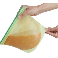 Sac de conservation alimentaire silicone réutilisable 1L x2^Gifi New