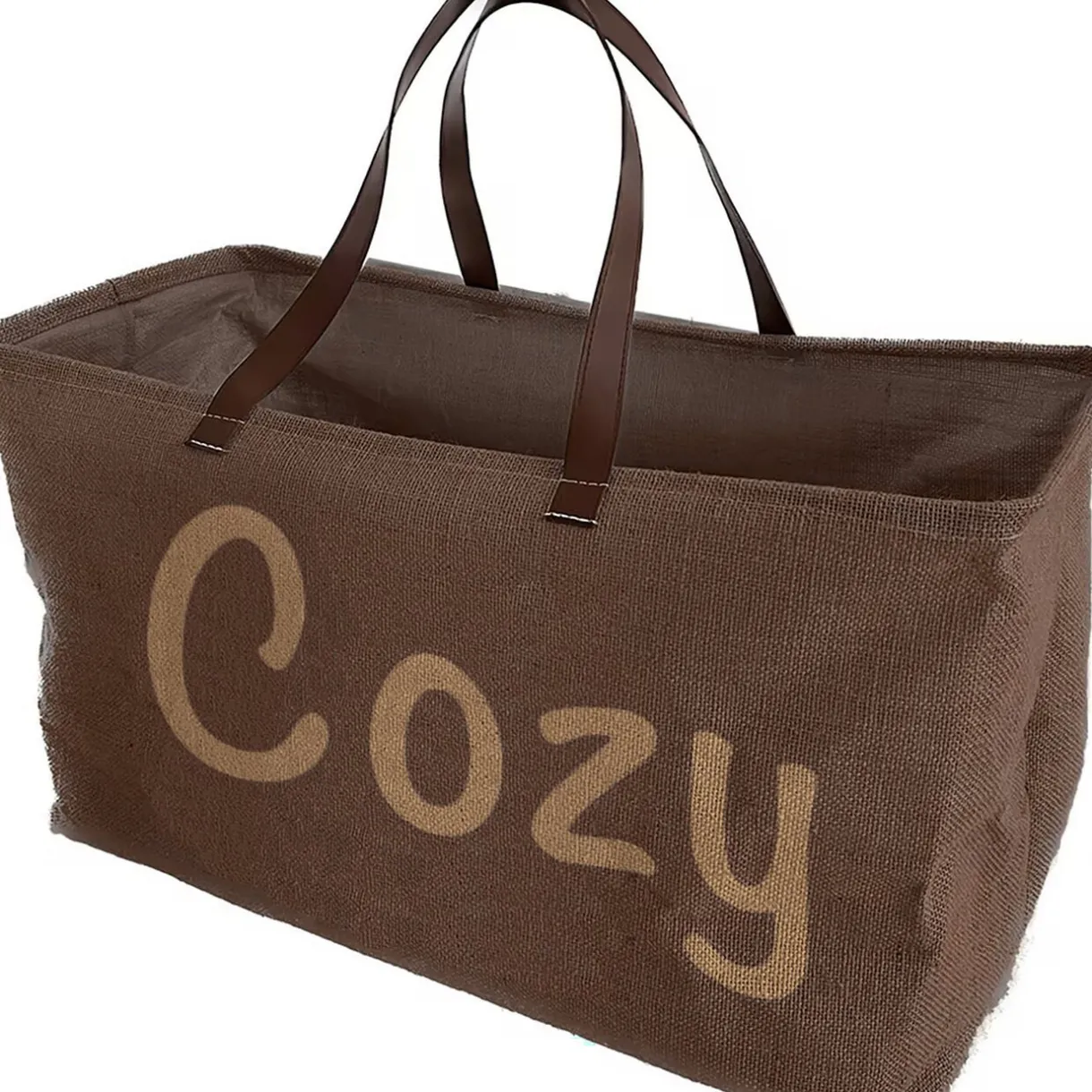 Clearance Gifi Sac porte-bûches inscription Cozy 64x30xH40cm