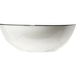 Saladier bas en porcelaine blanc bord noir type bistrot Ø22,5xH8,8cm^Gifi Hot