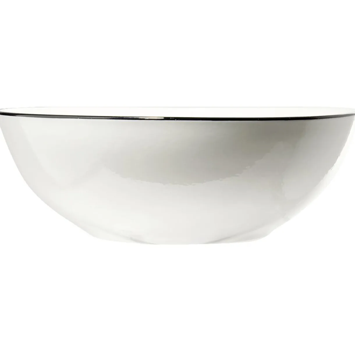 Saladier bas en porcelaine blanc bord noir type bistrot Ø22,5xH8,8cm^Gifi Hot