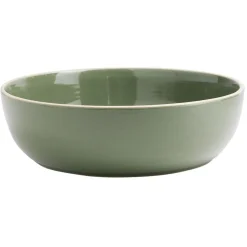 Saladier en faïence vert avec liseré crème^Gifi Best