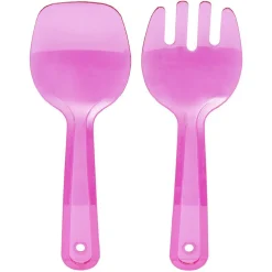 Saladier en plastique coloré avec couverts de service^Gifi New