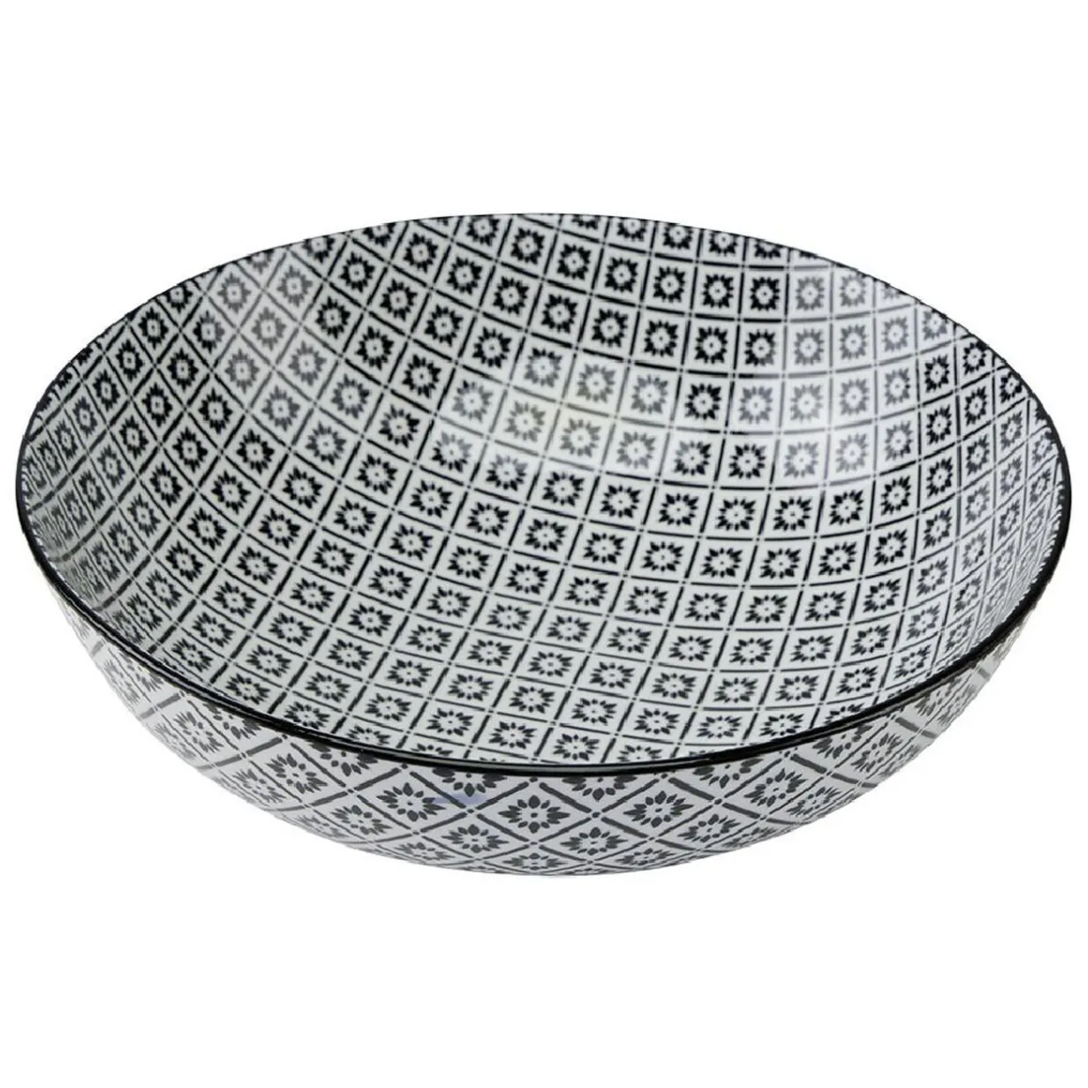 Saladier en porcelaine motif graphique coloré x2^Gifi Online