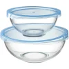 Saladier en verre avec couvercle x 2^Gifi Online