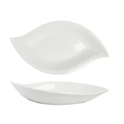Saladier forme feuille porcelaine uni blanc^Gifi Best