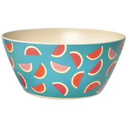 Saladier motif pastèque en plastique et bambou^Gifi