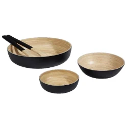 Saladier noir en bambou forme ronde^Gifi New