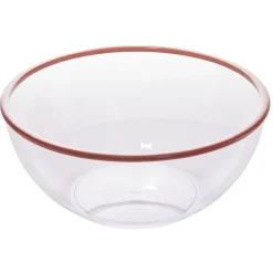 Saladier plastique transparent bordure coloré Ø28xH12,2cm^Gifi Discount