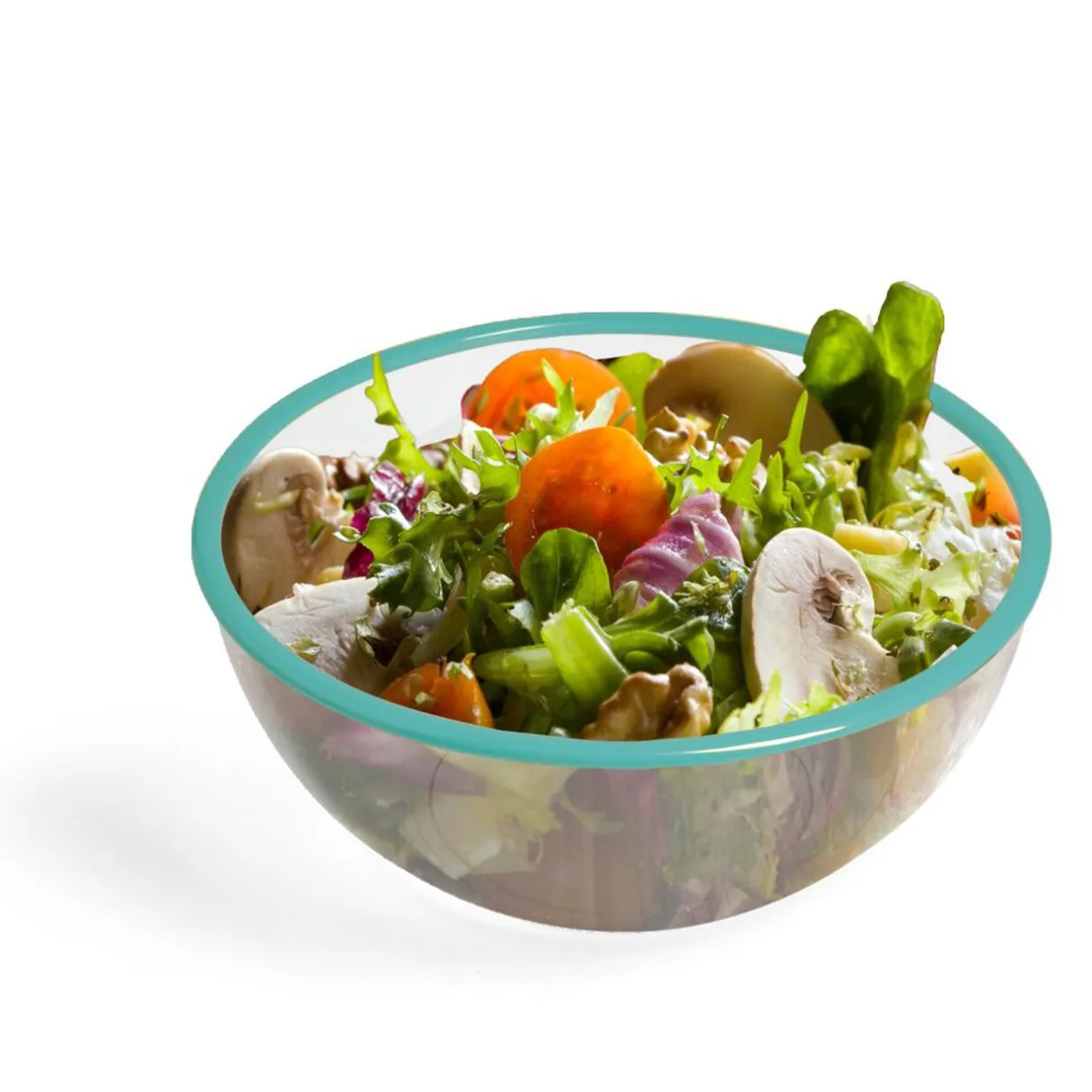 Saladier plastique transparent bordure colorée Ø28xH12cm - 3 coloris^Gifi Clearance