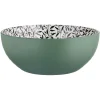 Saladier porcelaine porcelaine intérieur motif feuillage Ø23xH8,8cm^Gifi Discount