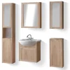 Outlet Gifi Salle de bain 5 modules Emma chêne sonoma
