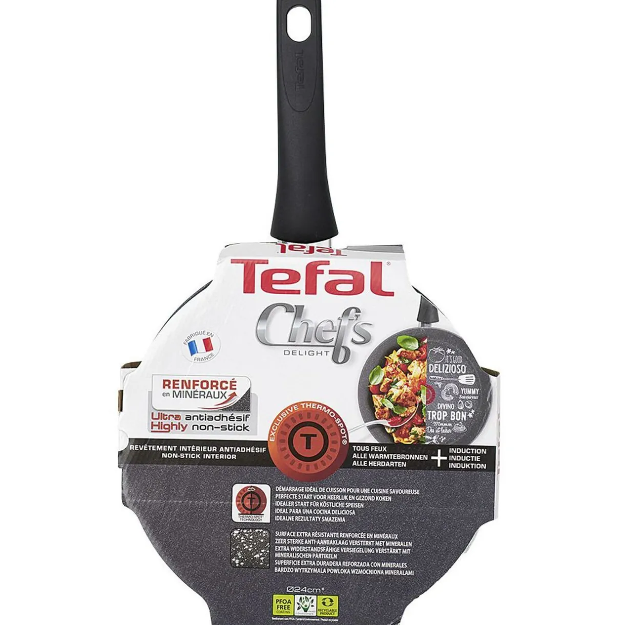 Sauteuse Tefal aluminium effet pierre avec couvercle Ø24cm^Gifi Sale