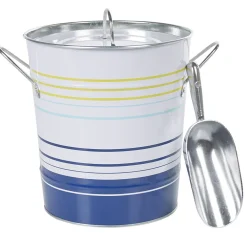 Seau à glaçons blanc rayure bleu jaune^Gifi New