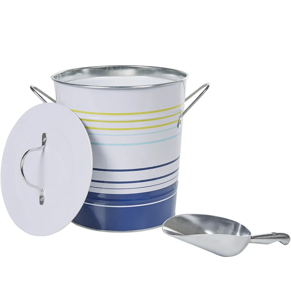 Seau à glaçons blanc rayure bleu jaune^Gifi New