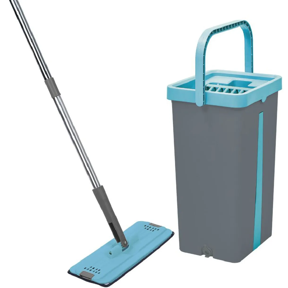 Nettoyage Et Entretien|Gifi Seau essoreur avec balai plat pliable 8 L