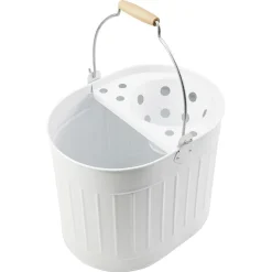 Nettoyage Et Entretien|Gifi Seau essoreur vintage métal et bois anti corrosion 14L