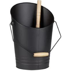 Rangement|Gifi Seau et pelle à cendres acier et bois noir
