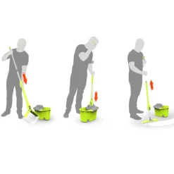 Nettoyage Et Entretien|Gifi Seau Wash Easy à roulettes Paul Masquin vert et gris