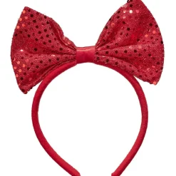 Discount Gifi Serre tête design Noël noeud motif flocon blanc et rouge pailleté