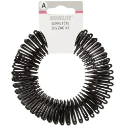 Sale Gifi Serre tête en plastique noir brillant x2