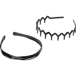 Sale Gifi Serre tête en plastique noir brillant x2