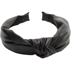 Online Gifi Serre tête gros noeud simili cuir noir