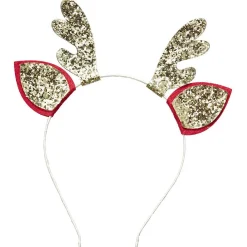 Hot Gifi Serre tête Noël design renne rouge et doré pailleté