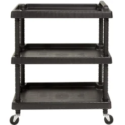 Online Gifi Servante à roulettes résine étagère ajustable noir