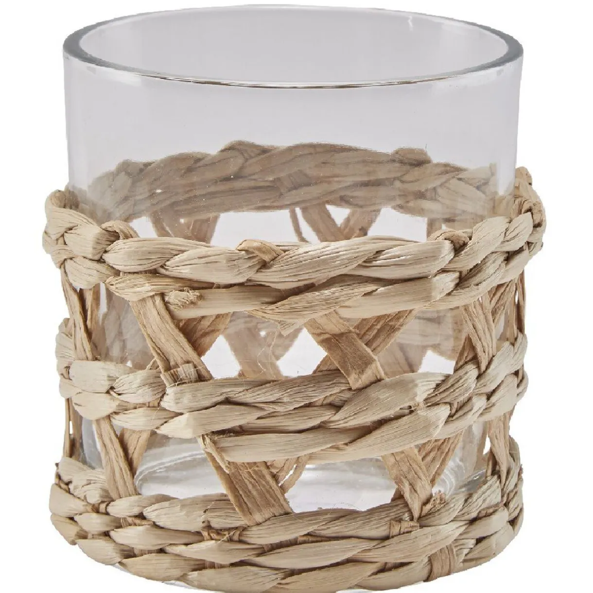 Service à boisson verre osier tressé naturel^Gifi