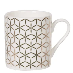 Service à café faïence blanc rose or 6 personnes^Gifi Online