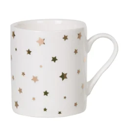 Service à café faïence blanc rose or 6 personnes^Gifi Online