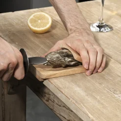 Service à huitres en inox et chêne 9 pièces^Gifi Best