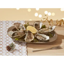 Service à huîtres argenté inox 6 plats 6 fourchettes^Gifi Clearance