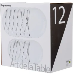 Service à vaisselle 12 pièces porcelaine blanche^Gifi Outlet