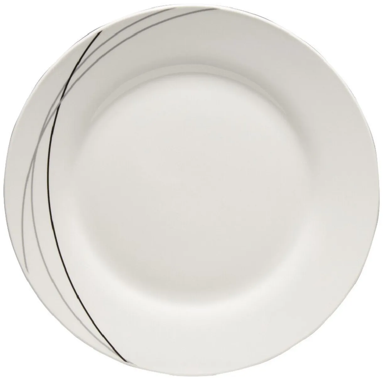 Service à vaisselle blanc lignes courbées noires et grises 8 pièces^Gifi Outlet