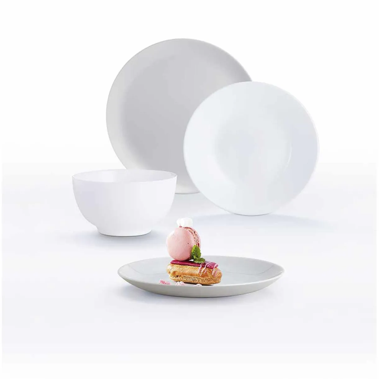 Service à vaisselle Diwali gris et blanc 16 pièces^Gifi Clearance