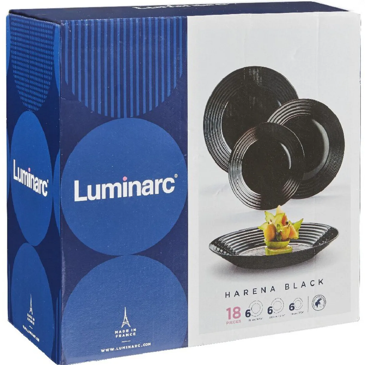 Service à vaisselle Luminarc Harena noir 18 pièces^Gifi New
