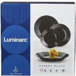 Service à vaisselle Luminarc Harena noir 18 pièces^Gifi New