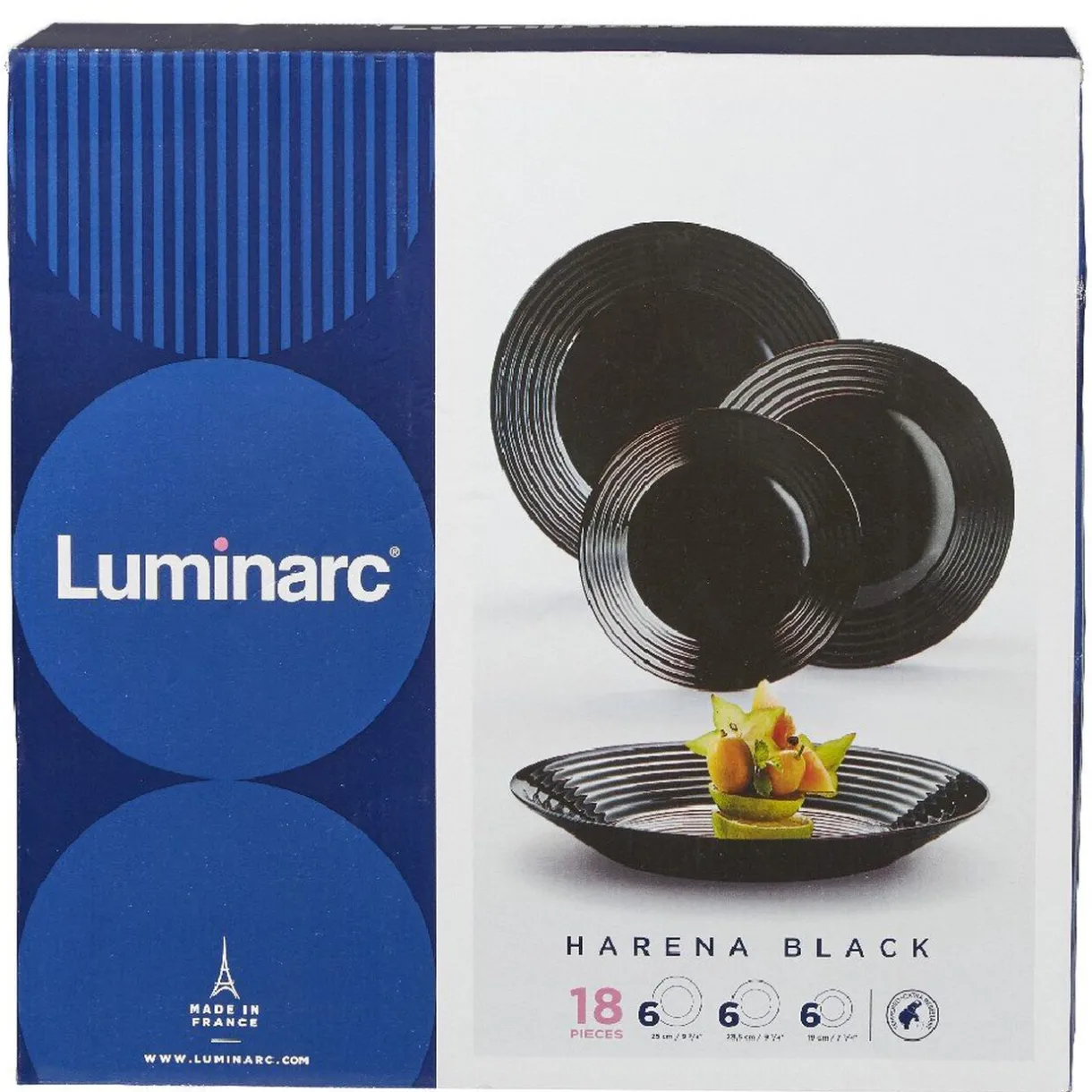 Service à vaisselle Luminarc Harena noir 18 pièces^Gifi New